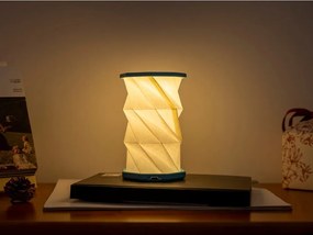 Biela/tyrkysovomodrá prenosná svetelná dekorácia na USB ø 8 cm Twist – Gingko