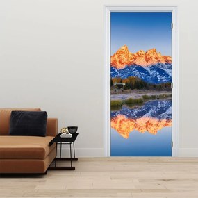 Fototapeta na dvere - Zasnežené horské štíty (95x205cm)
