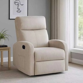 LuxuryForm DESIGN Televízne kreslo BRUNO otočné, hojdacie s polohovaním - béžové