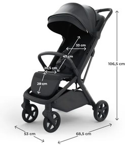 KINDERKRAFT SELECT - Športový kočík NUBI 3 Midnight Black