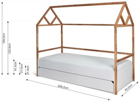 PROXIMA.store - Štýlová detská posteľ LOTTA so šuflíkom - biela - 90x200