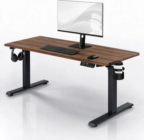 Elektrický stôl s reguláciou výšky ergonomický antracitový/orech,1600x800 mm: ARIA
