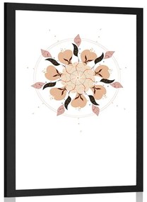 Plagát s paspartou jemná abstrakcia kvetov - 60x90 black