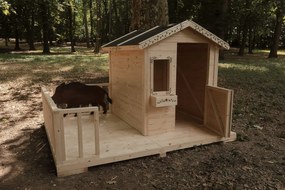 domceknazahradu.sk - Detský drevený domček KULIHRÁŠEK, farba natur, (1,8 × 2,5 m), DD_KULI