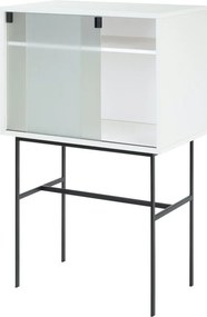 Sivobéžová vitrína s posuvnými dverami 70x109x40 cm Lekko – noo.ma