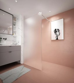 Erga Paris, sprchová zástena Walk-In 130x200 cm, 8mm sklo námraza, biely profil, ERG-V02-PARIS-130x200-FR-WH