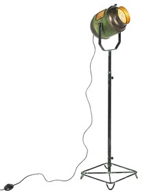 Priemyselná stojaca lampa bronzová so zelenou 140 cm - Byron