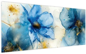 Obraz - Kvetinová, atramentová maľba (120x50 cm)