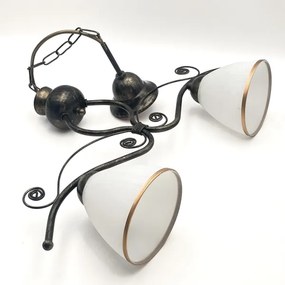 Luster na reťazi RETRO 2xE27/60W/230V bronzová/patina