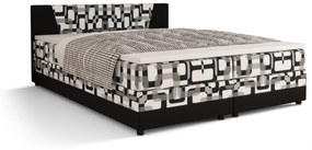 Manželská posteľ Boxspring 180 cm Linda Comfort (vzor + čierna) (s matracom a úložným priestorom). Vlastná spoľahlivá doprava až k Vám domov. 1056060