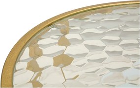 Biely/v zlatej farbe konferenčný stolík so sklenenou doskou 50x90 cm Antalia – Mauro Ferretti