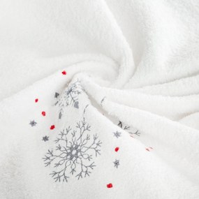 Bavlnený vianočný uterák biely s vločkami