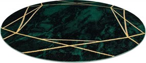 Dywany Łuszczów, POŠKODENÝ Kusový koberec Emerald 1022 green and gold kruh, 120x120 (priemer) kruh, zelená, obývacia izba