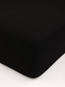 Jersey prostěradlo s elastanem 220 × 200 cm – černé