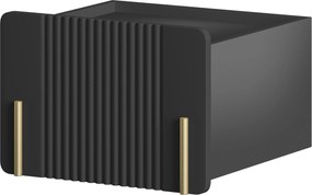 Závesný nočný stolík Malmi 45 cm - čierny mat / zlatá