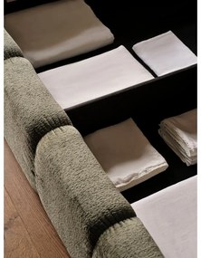 Zelená čalúnená dvojlôžková posteľ s úložným priestorom a roštom 160x200 cm Lupine – Micadoni Home