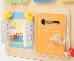 Viga 44823 Drevená manipulačná tabuľa Domček objavovania a učenia PolarB
