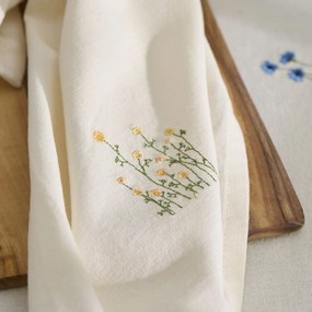 Ib Laursen Bavlnená utierka Buttercups Embroidered