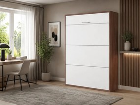Nabytekmorava Sklápacia posteľ VS 1054 P - 200x160 cm A nosnosť postele: štandardná nosnosť, farba lamina: buk/biele dvere