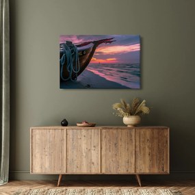 Obraz loďky na brehu (90x60 cm)