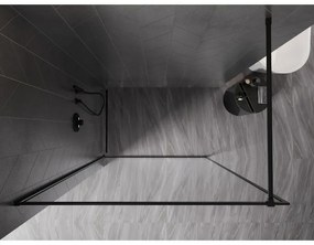 Mexen, Mexen Kioto-XF sprchová stena s rámom 60 x 202 cm, 10 mm priehľadná, čierna - 800-060-104-70-00-X