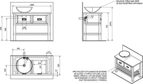 Sapho Sapho, BRAND umývadlová skrinka 100x73x50cm, morený smrek, BA101S
