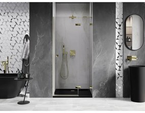 Mexen, Mexen Lunar pravé otočné sprchové dvere 95 cm, transparentné, zlaté - 834-095-000-50-00-P