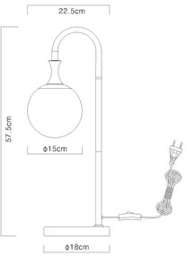 Globo 15885T - Stolná lampa DALTON 1xE27/10W/230V čierna