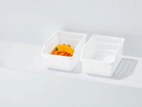 Organizér, košík do chladničky aj police – ADEL, biely, 30 x 20 x 13 cm