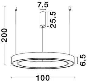 LED luster Elowen 100 čierne
