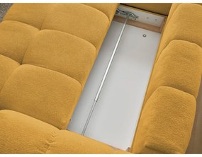 Ženilková rozkladacia/s úložným priestorom rohová pohovka v horčicovej farbe (ľavý roh/do L) Everest – Bobochic Paris