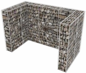 Gabiónová ohrada na dvojitý odpadkový kôš, oceľ 180x100x120 cm