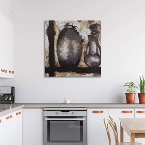 Obraz na plátně Zátiší Džbán hnědý - 60x60 cm