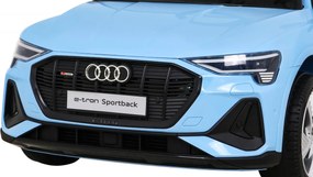 Ramiz Audi E-Tron Sportback pre deti Modrá + Pilot + pohon 4x4 + pomalý štart + rádio MP3 + LED