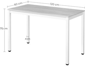 Čierny jedálenský stôl s doskou v dekore rustikálna hnedá TESSA 120x60 cm