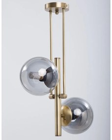 Stropné svietidlo so skleneným tienidlom v sivo-zlatej farbe ø 15 cm Libra – Squid Lighting