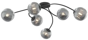 Prisadený luster VIBRA 6xE14/10W/230V čierna/šedá