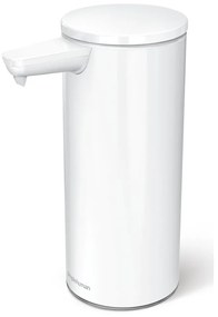 Biely bezdotykový kovový dávkovač mydla 266 ml – simplehuman