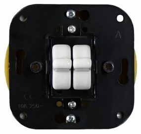 Elhard Okrúhly keramický vypínač s páčkami č.5b (6+6), biely KV1255W