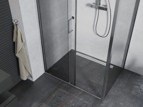 Mexen Apia, sprchový kút s posuvnými dverami 140 (dvere) x 90 (stena) cm, 6mm číre sklo, chrómový profil, 840-140-090-01-00