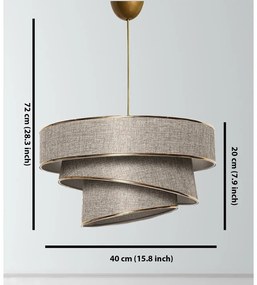 Závesné svietidlo v béžovo-zlatej farbe s textilným tienidlom ø 40 cm Couper – Opviq lights