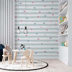 Sablio Tapeta Bodky a pruhy - 208x125 cm