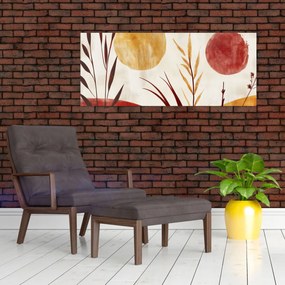 Obraz - Rastliny a kruhy (120x50 cm)