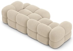 Béžová zamatová rohová pohovka (pravý roh/s leňoškou) Loretto – Cosmopolitan Design