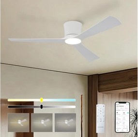 ZEVENTI - LED stropný ventilátor AUREX LED/24W/230V Wi-Fi Tuya biely + diaľkové ovládanie