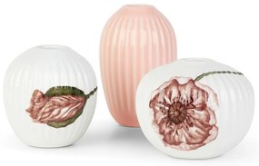 Súprava 3 miniatúrnych porcelánových váz Kähler Design Hammershøi Poppy