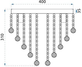 Krištáľové stropné svietidlo APP515-4C Cristal biele