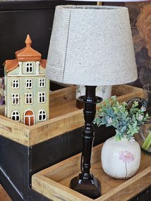 Tienidlo na lampu z hovädzej kože - hnedo šedá - Ø 20 * Ø 15*15cm