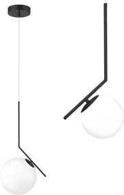 Toolight Toolight, stropná lampa sklenená guľa G107-1W, čierna-biela, OSW-09732