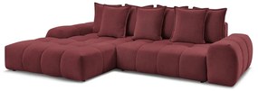Vínovočervená ženilková rozkladacia/s úložným priestorom rohová pohovka (ľavý roh/s leňoškou) Everest – Bobochic Paris